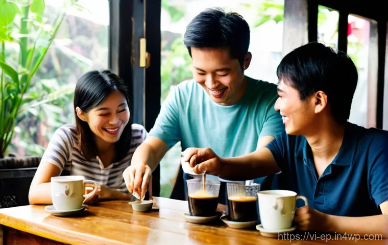 커피 로스팅으로 수익형 취미 시작하기 - **Prompt:** "A vibrant display of various Vietnamese roasted coffee beans and elegant packaging at a...